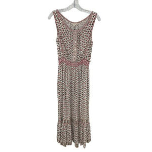Max Studio Dress Women S Multi Print Sleeveless Smocked Tired Maxi‎ Cottagecore